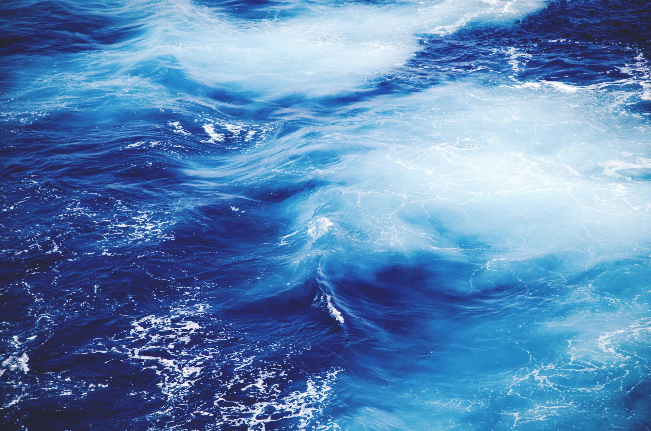 Tranquil seascape with deep blue waters meeting the horizon