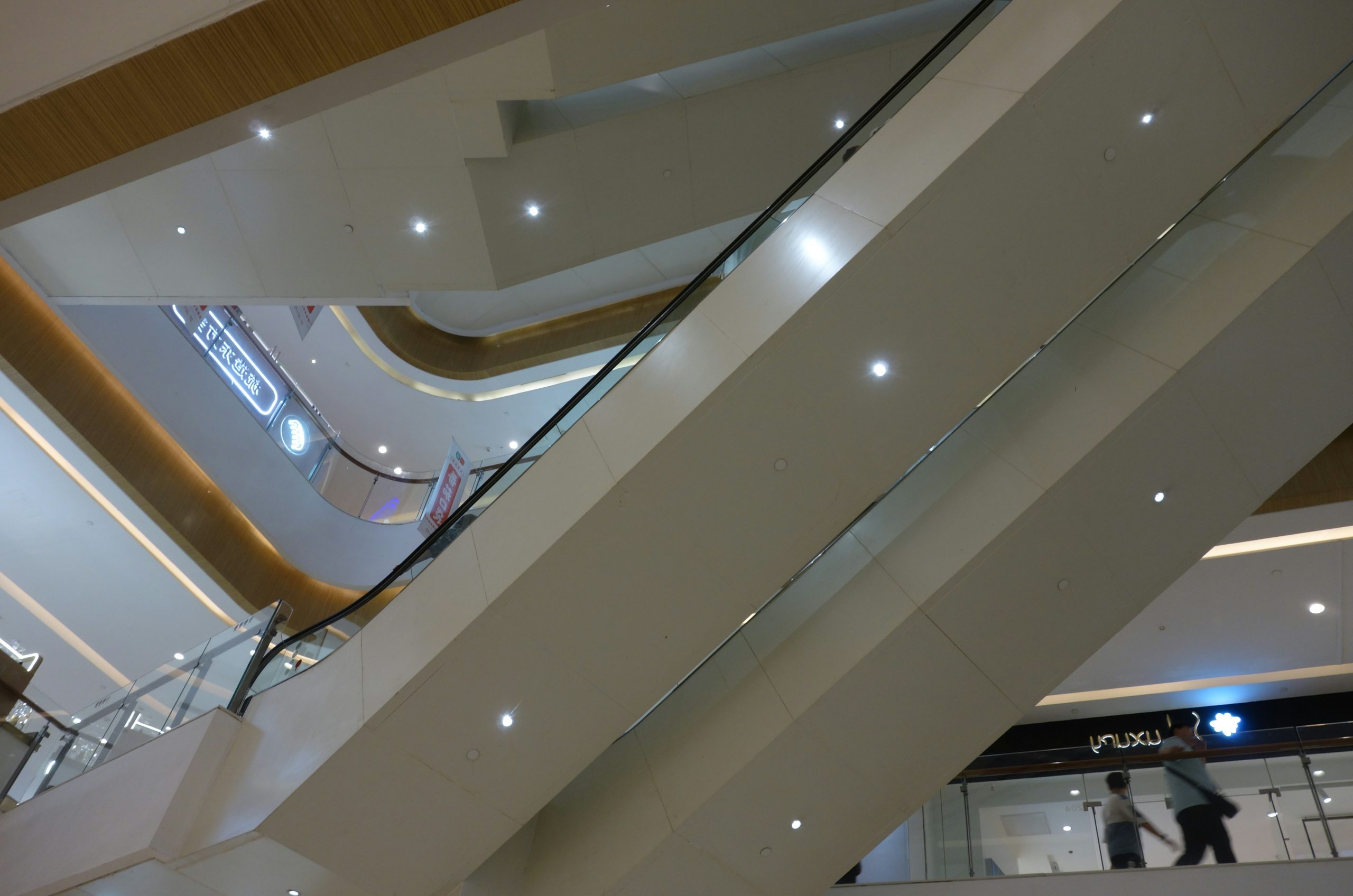Azure Escalators Rising Through A