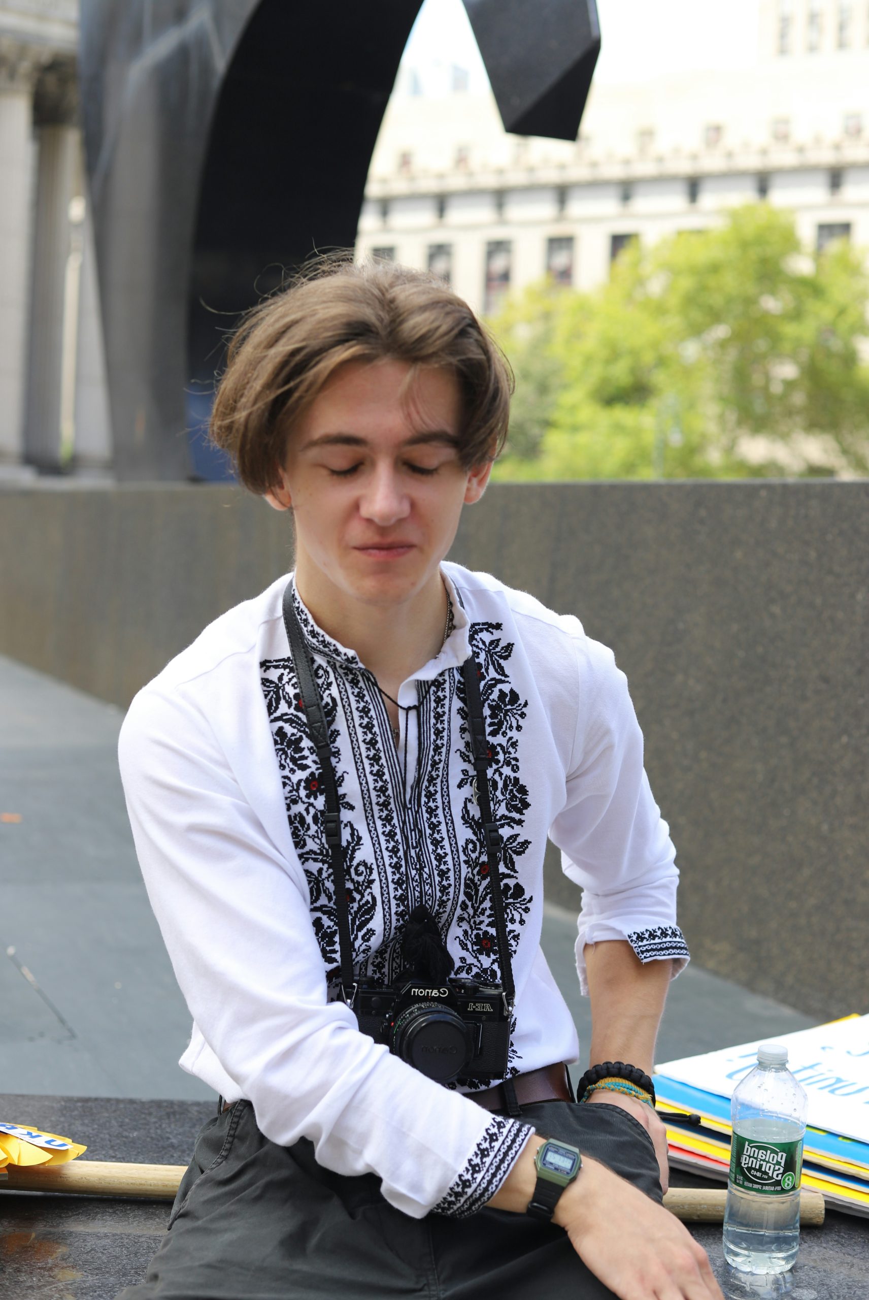 Serene Person Wearing A White