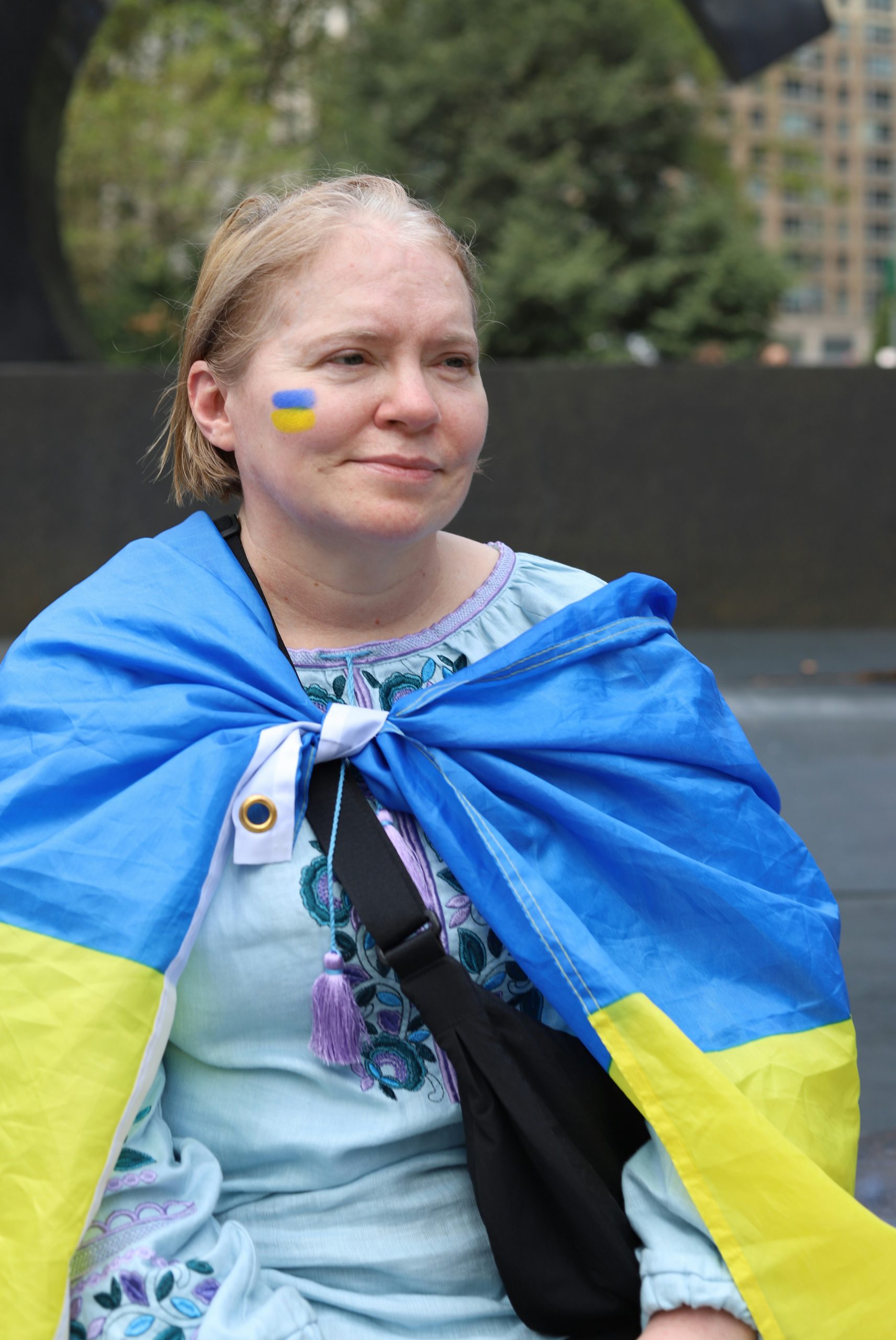 Dawnlit Woman Wearing A Blue