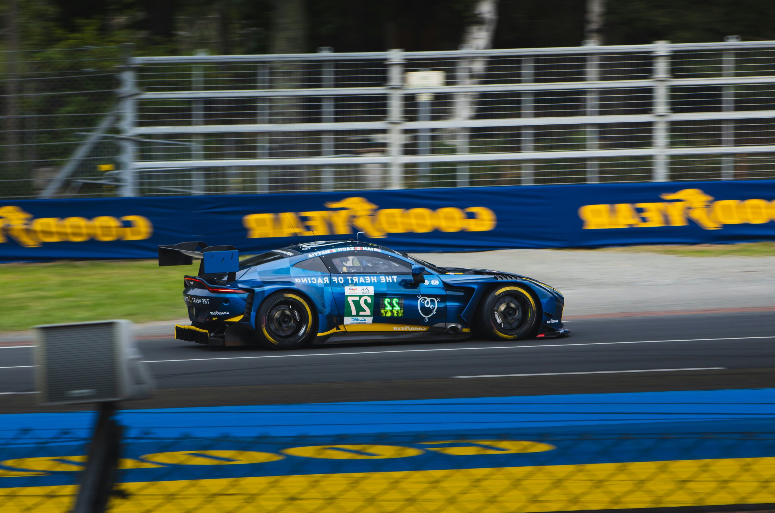 Cobalt Blue Race Car Speeding