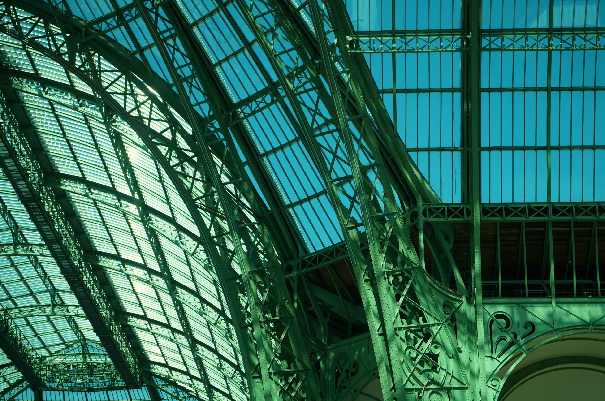Cobalt Green Metal Framework Supporting