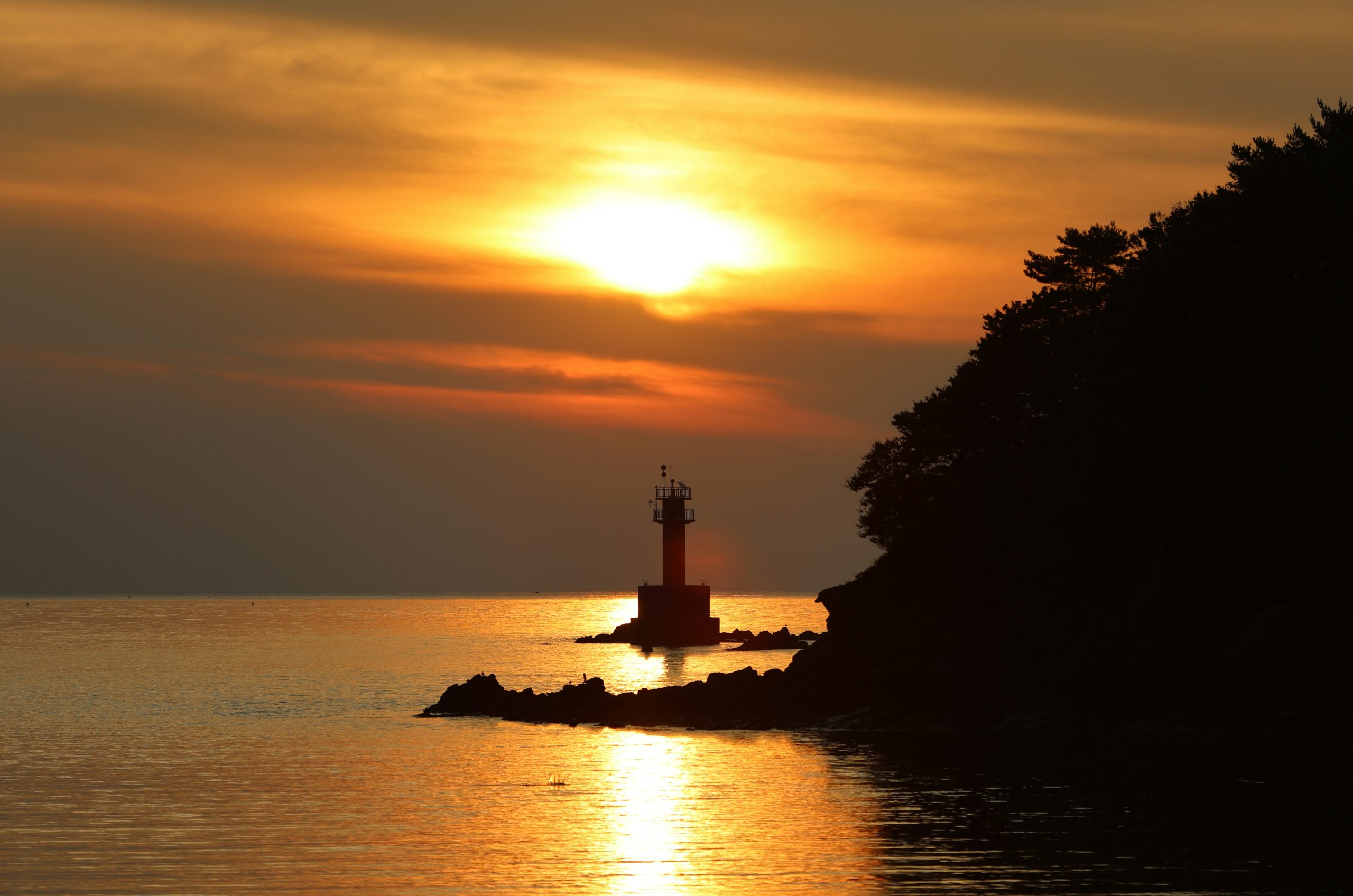 Cobalt Lighthouse Silhouette