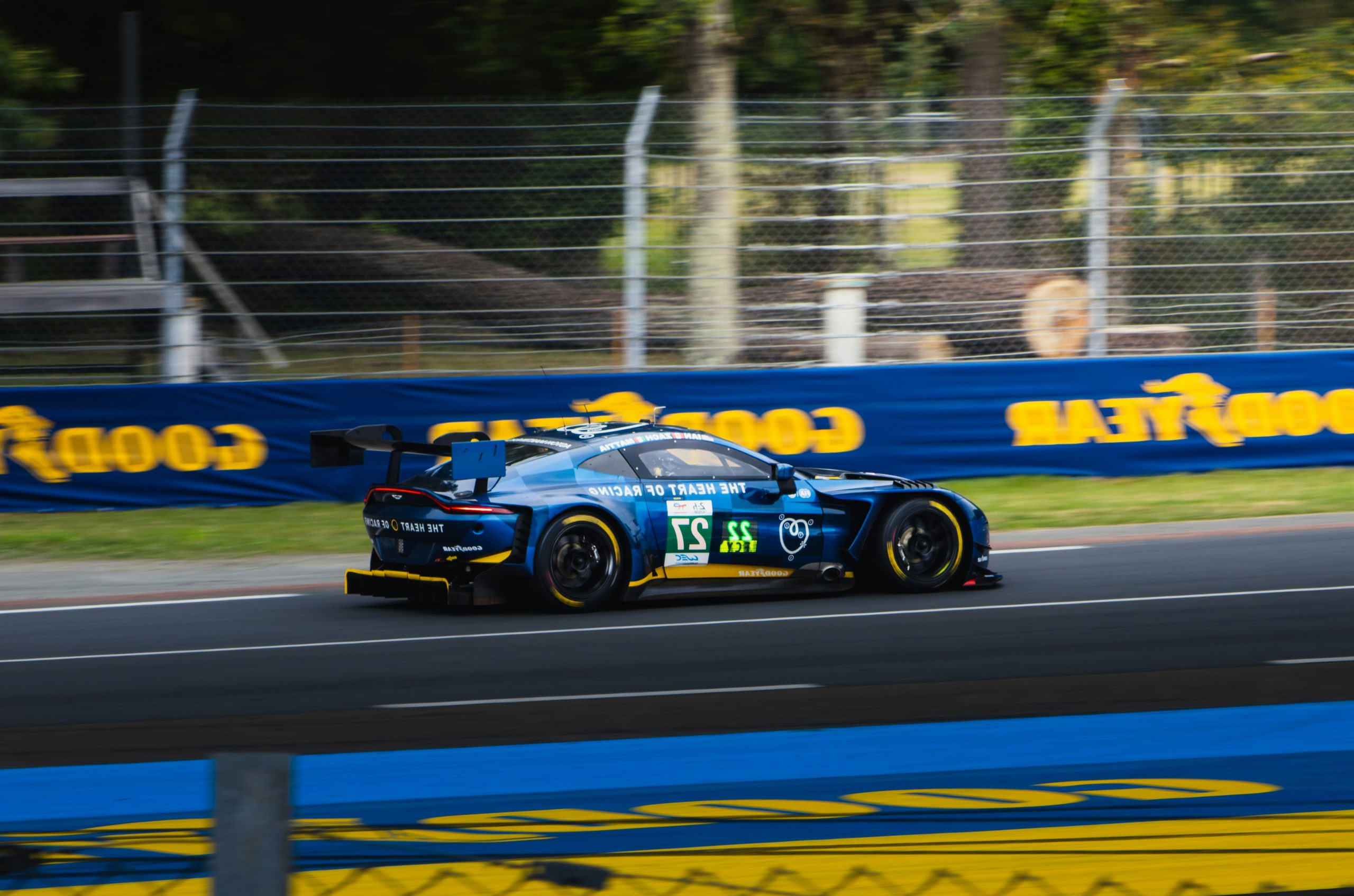 Dreamy Blue Racing Car Speeding