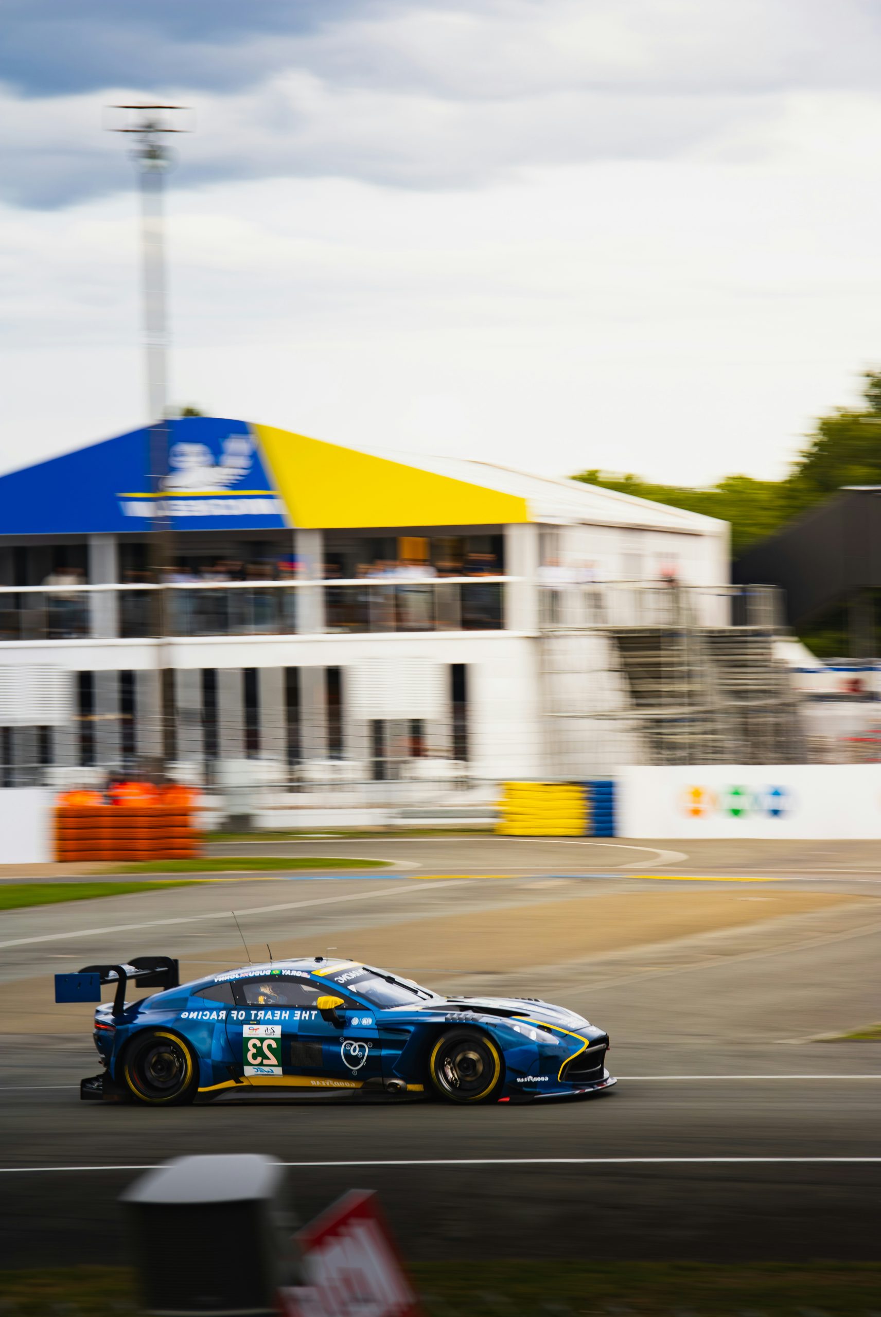Ethereal Blue Race Car Speeding