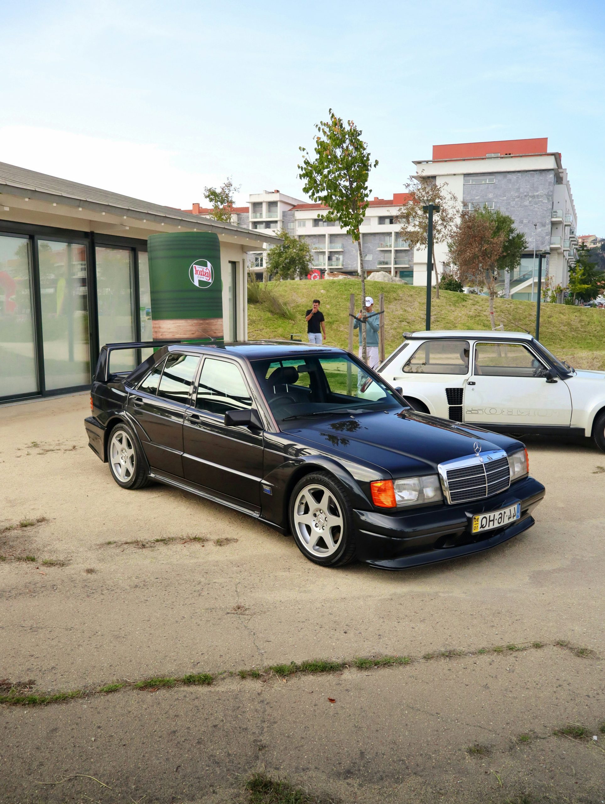 Frosty Black Mercedes-Benz Sedan Parked