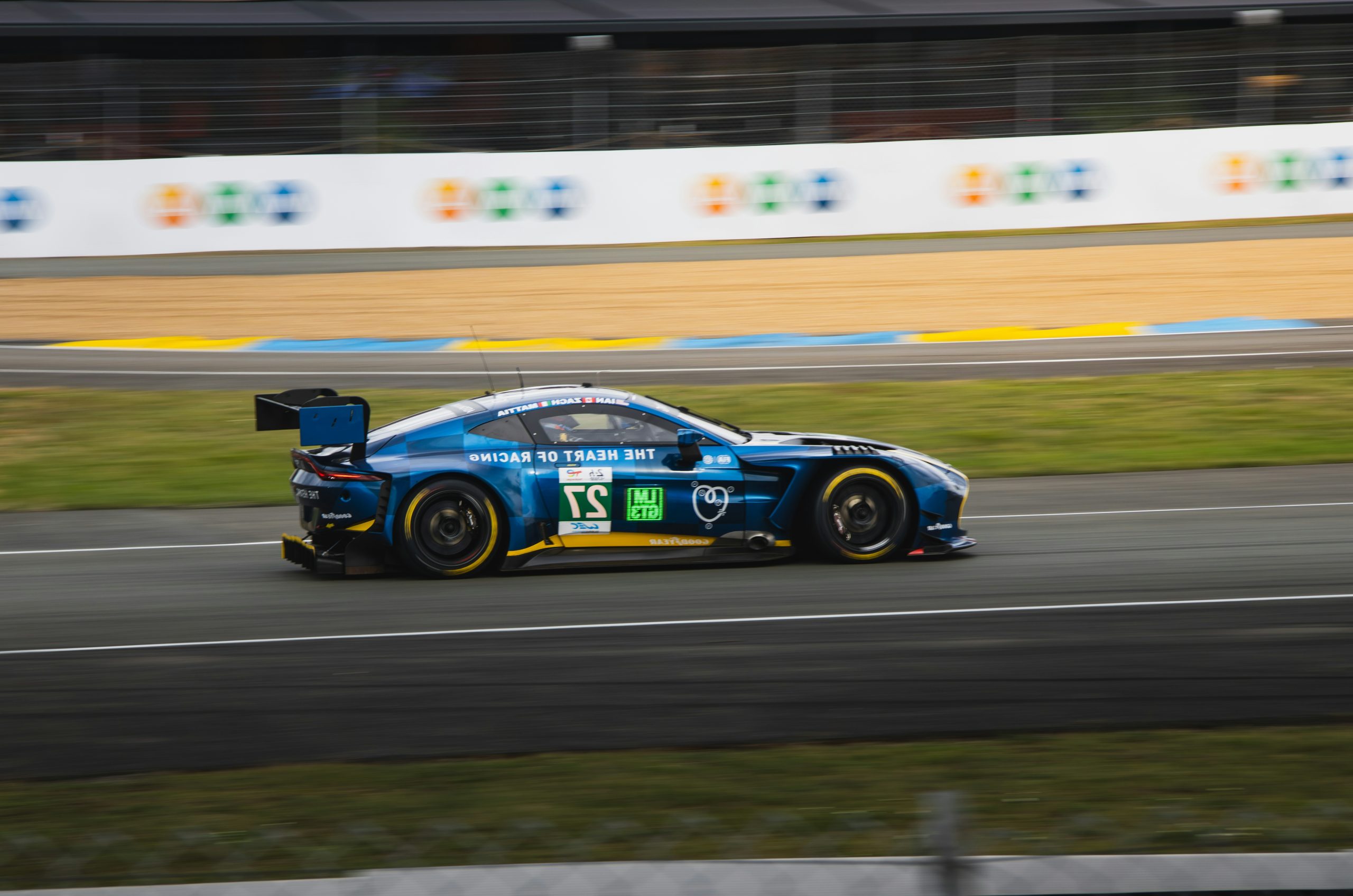 Goldenrod Blue Racing Car Speeding