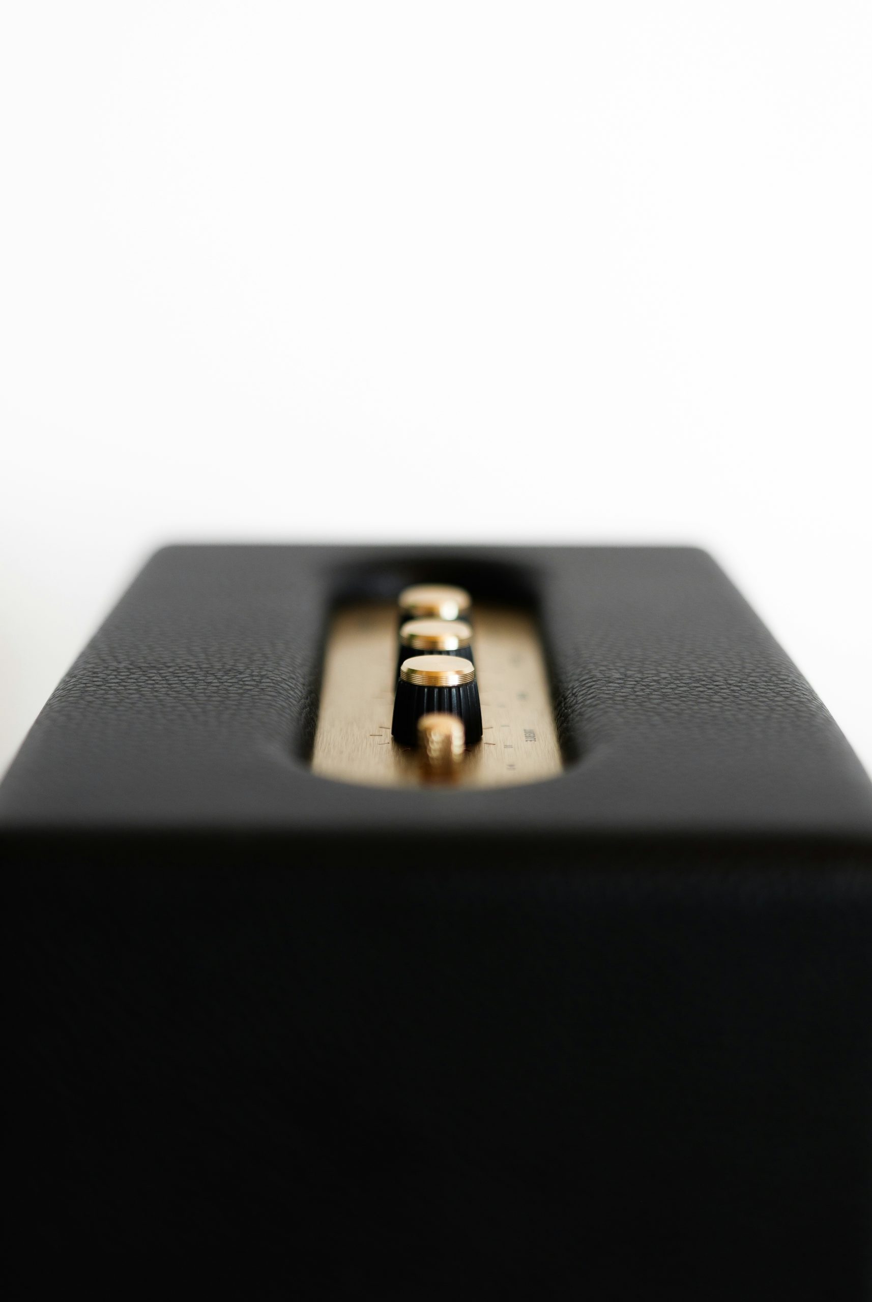 Ivory Black Leather Speaker