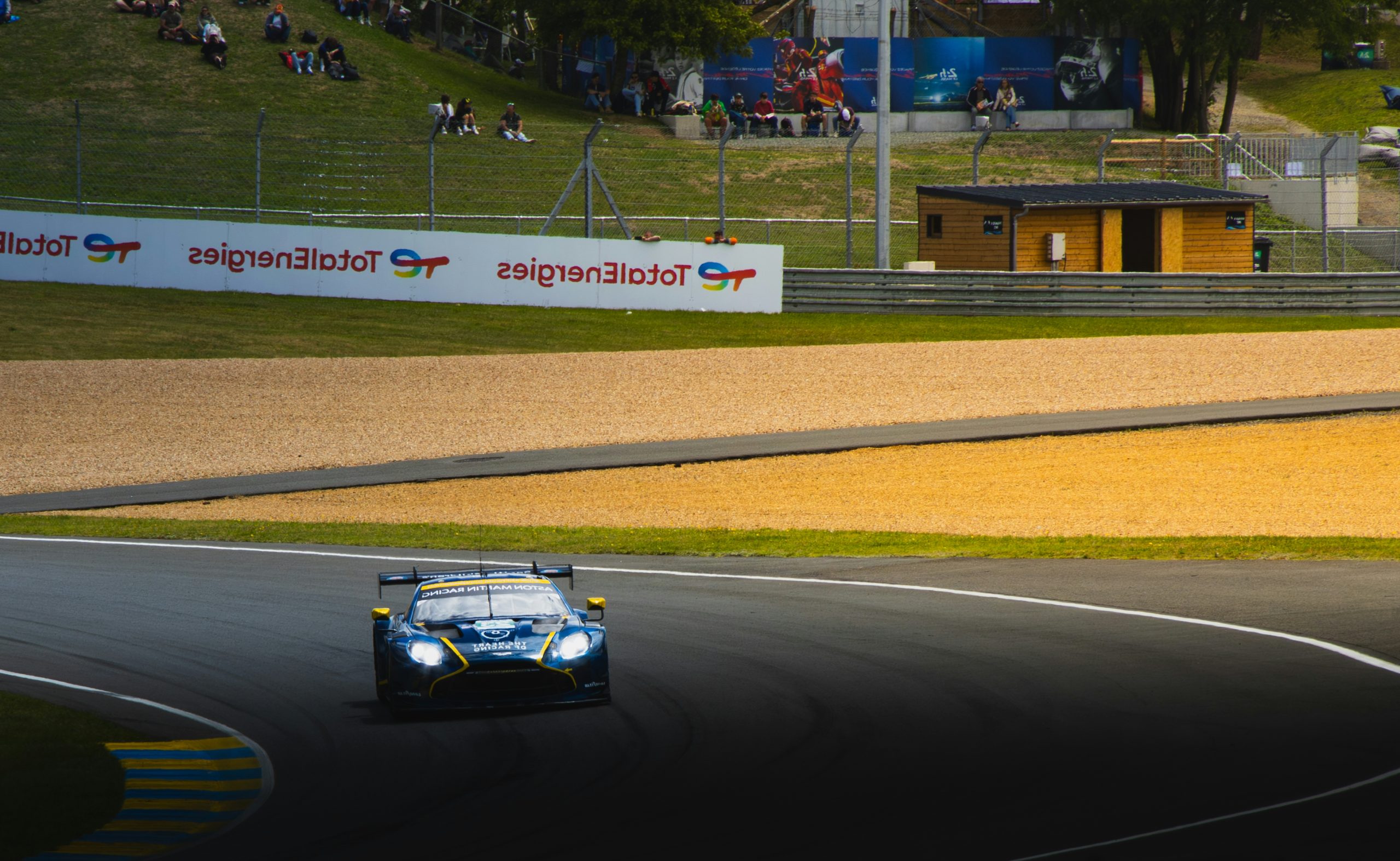 Luminous Blue Aston Martin Race