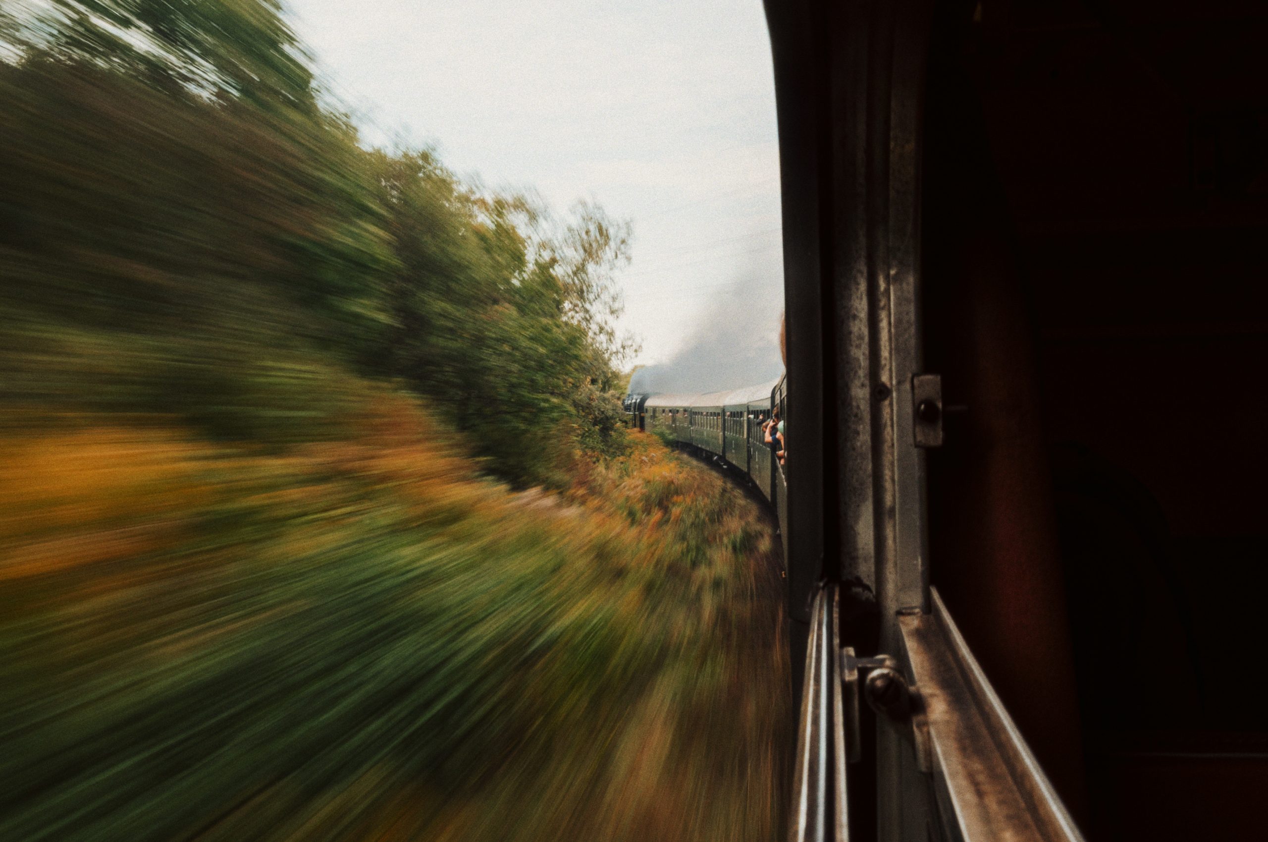 Luminous Steam Train Moving Through