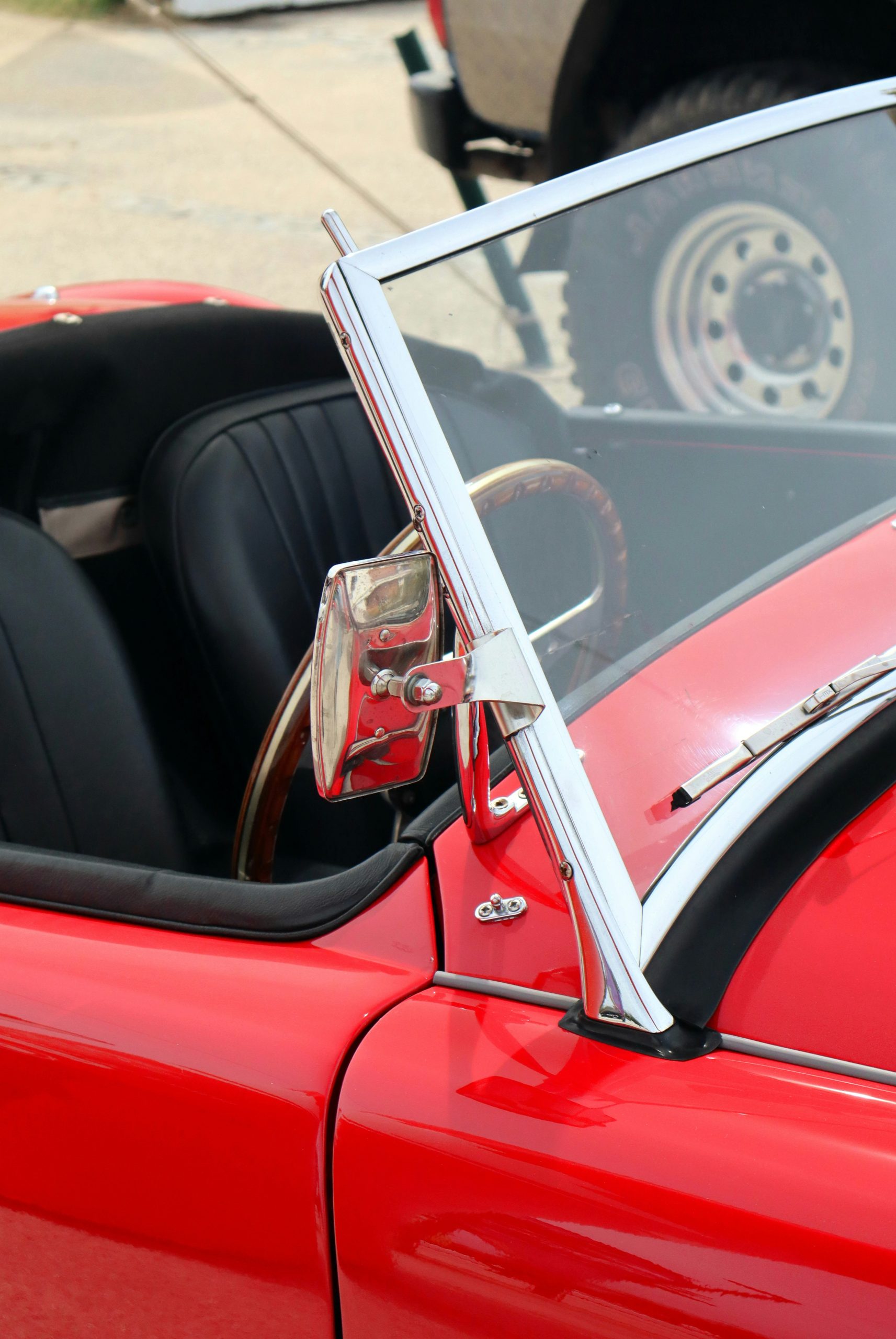 Majestic Red Vintage Convertible Car