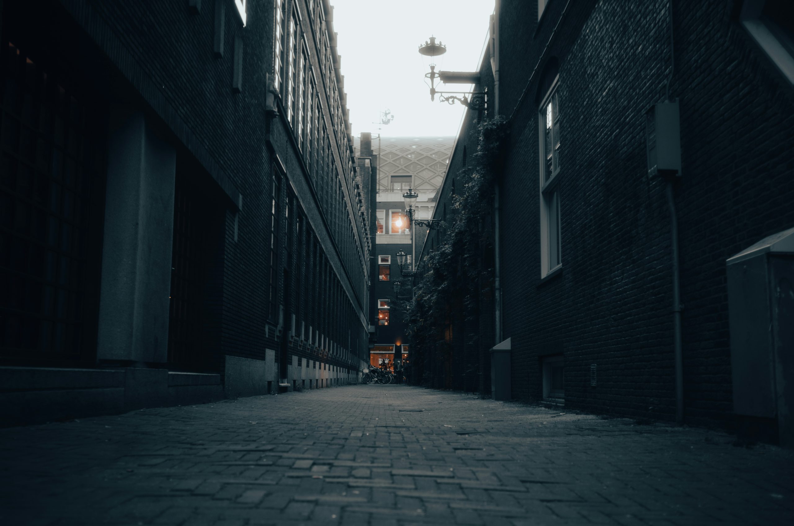 Mystic Narrow Brick Alleyway Between