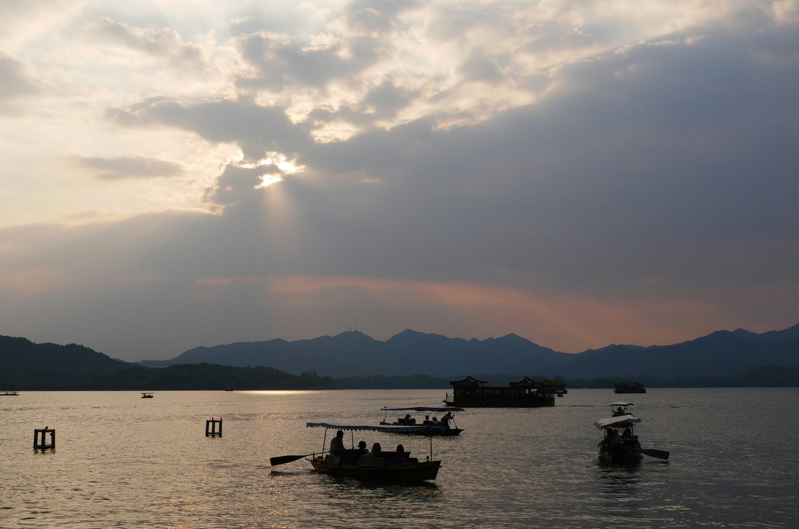Prismatic Silhouetted Boats