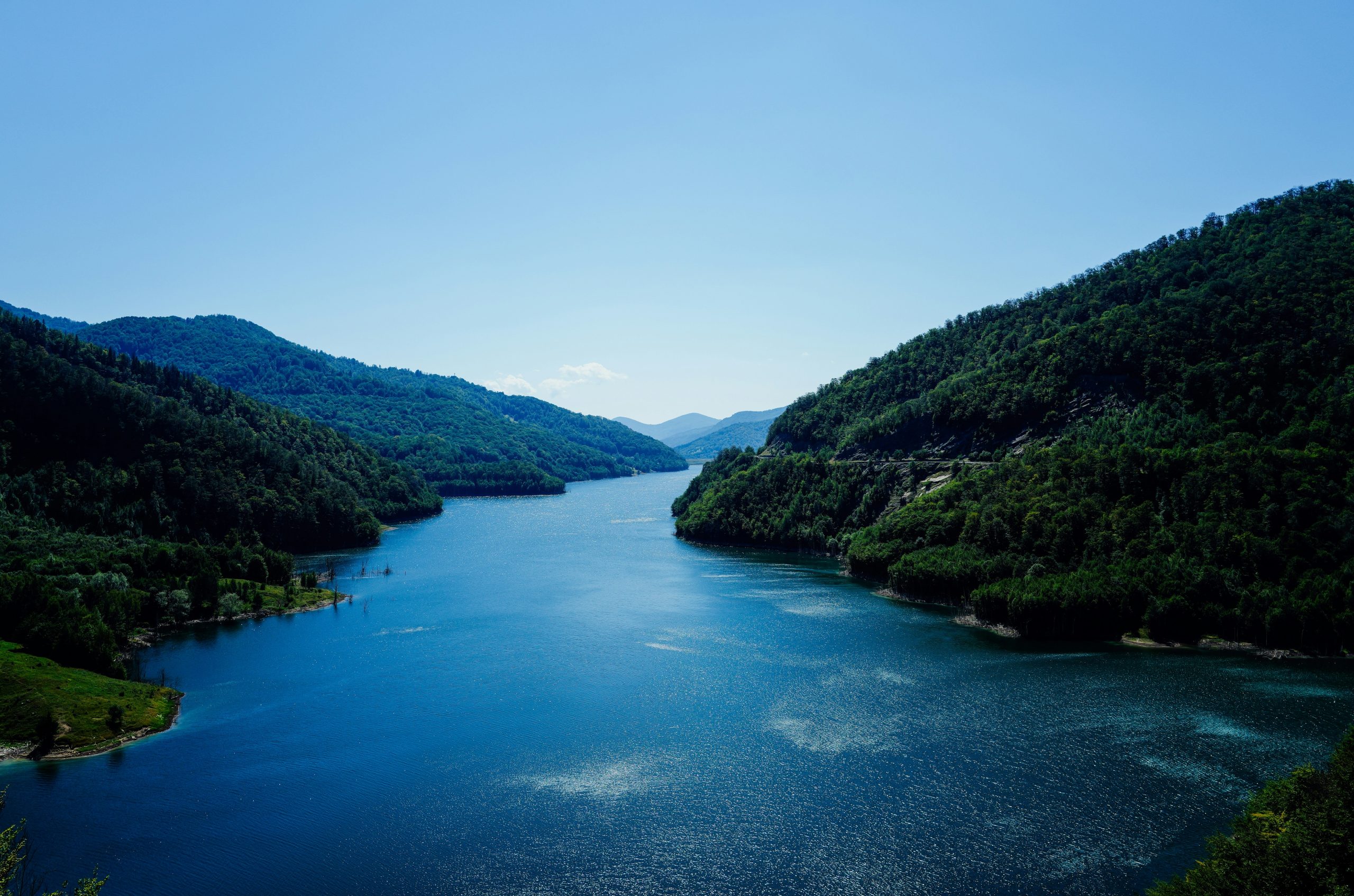 Serene Wide Blue River Winding