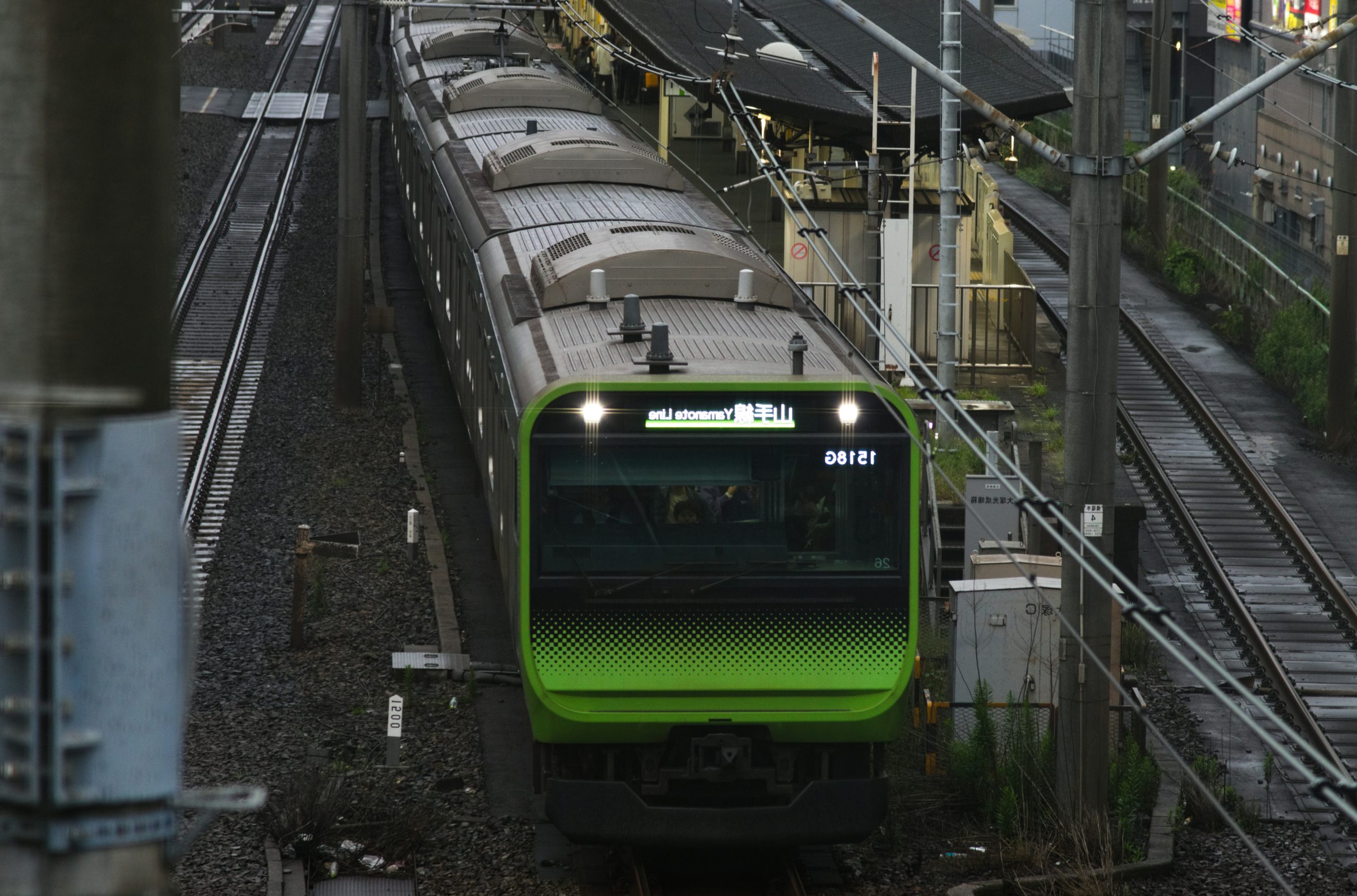 Sleek Green Yamanote Line Train