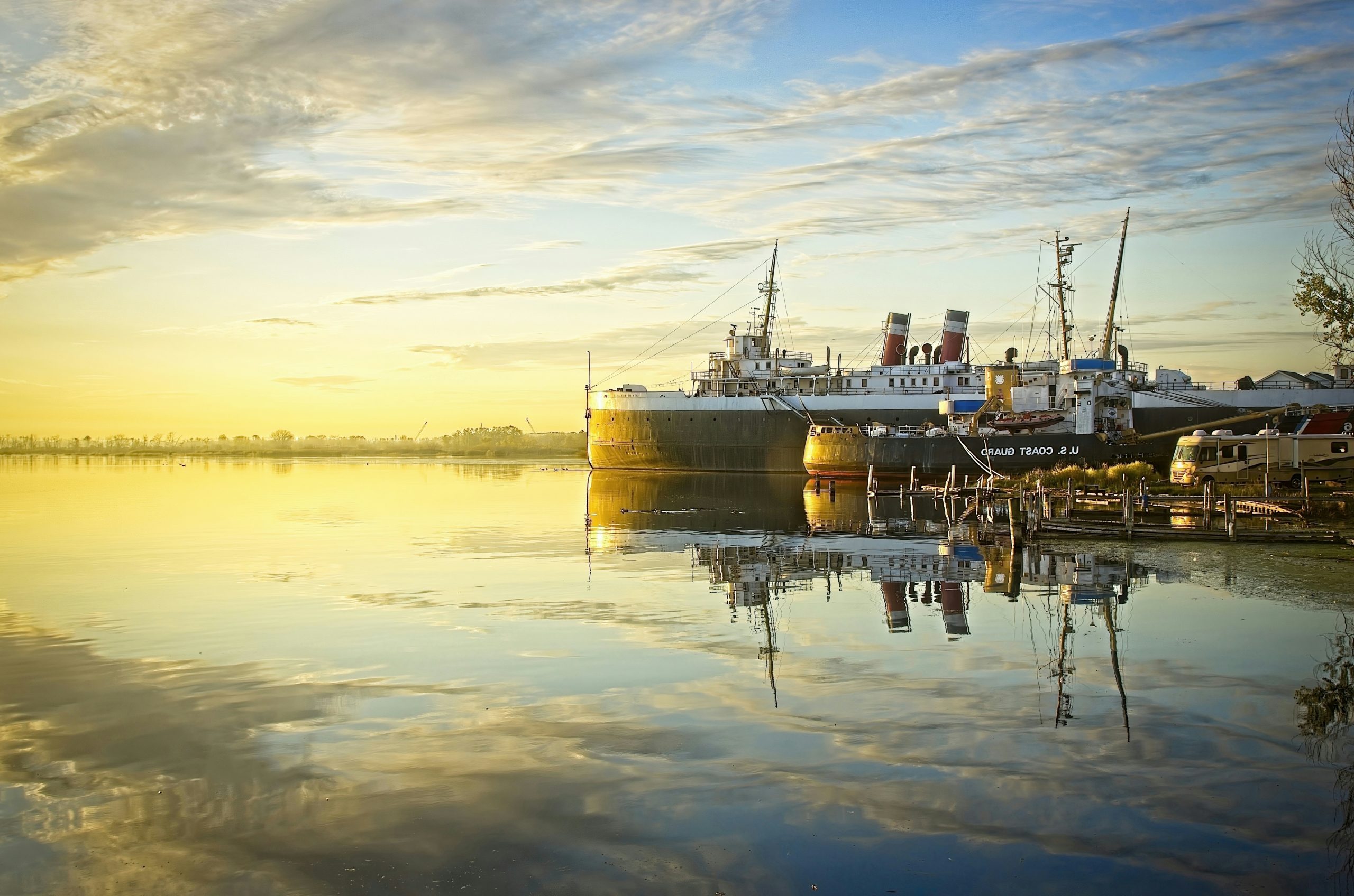 Sleek U.S. Coast Guard Ship