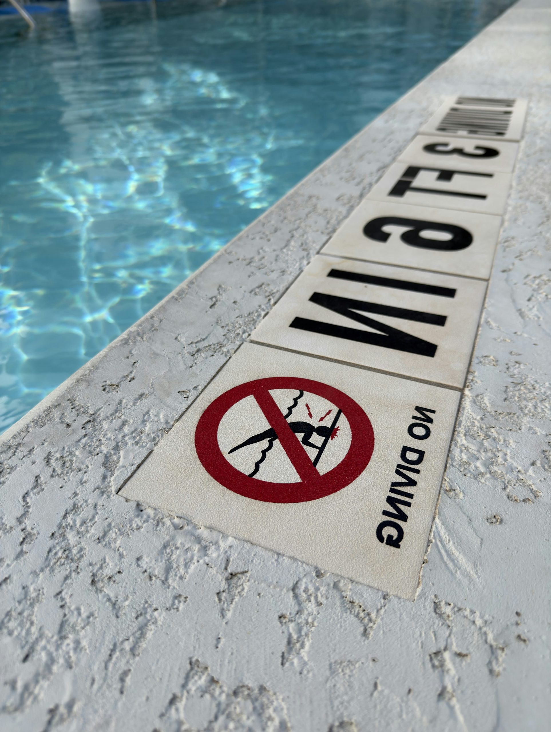 Smoldering No Diving Sign