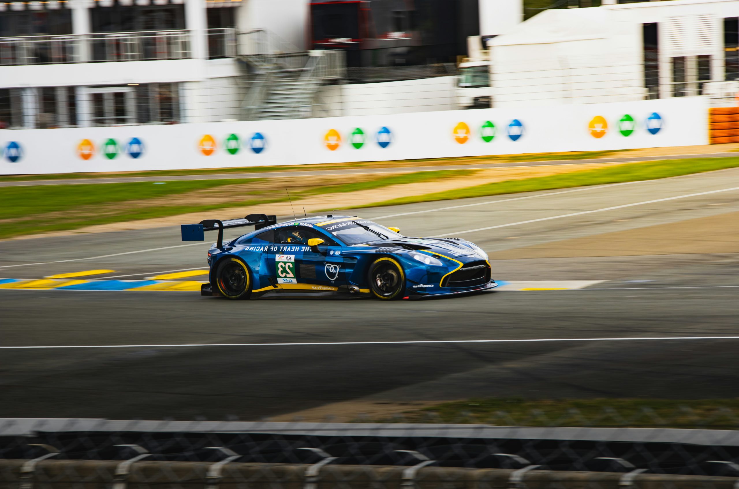 Sunlit Blue Aston Martin Race