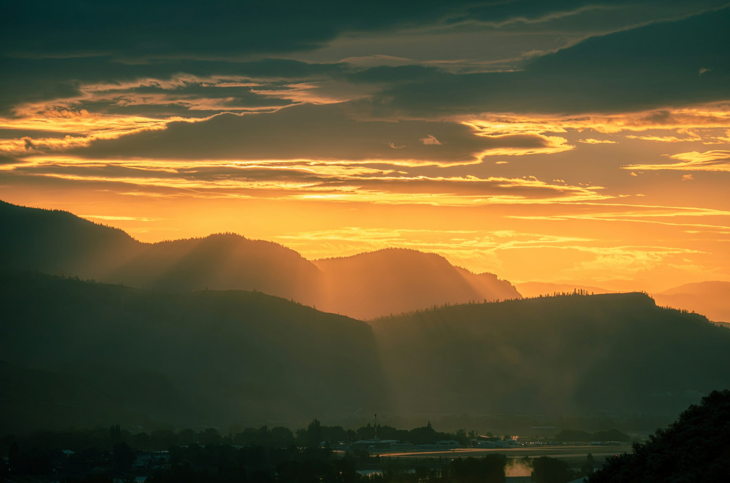 Tranquil Silhouetted Mountain Ridges