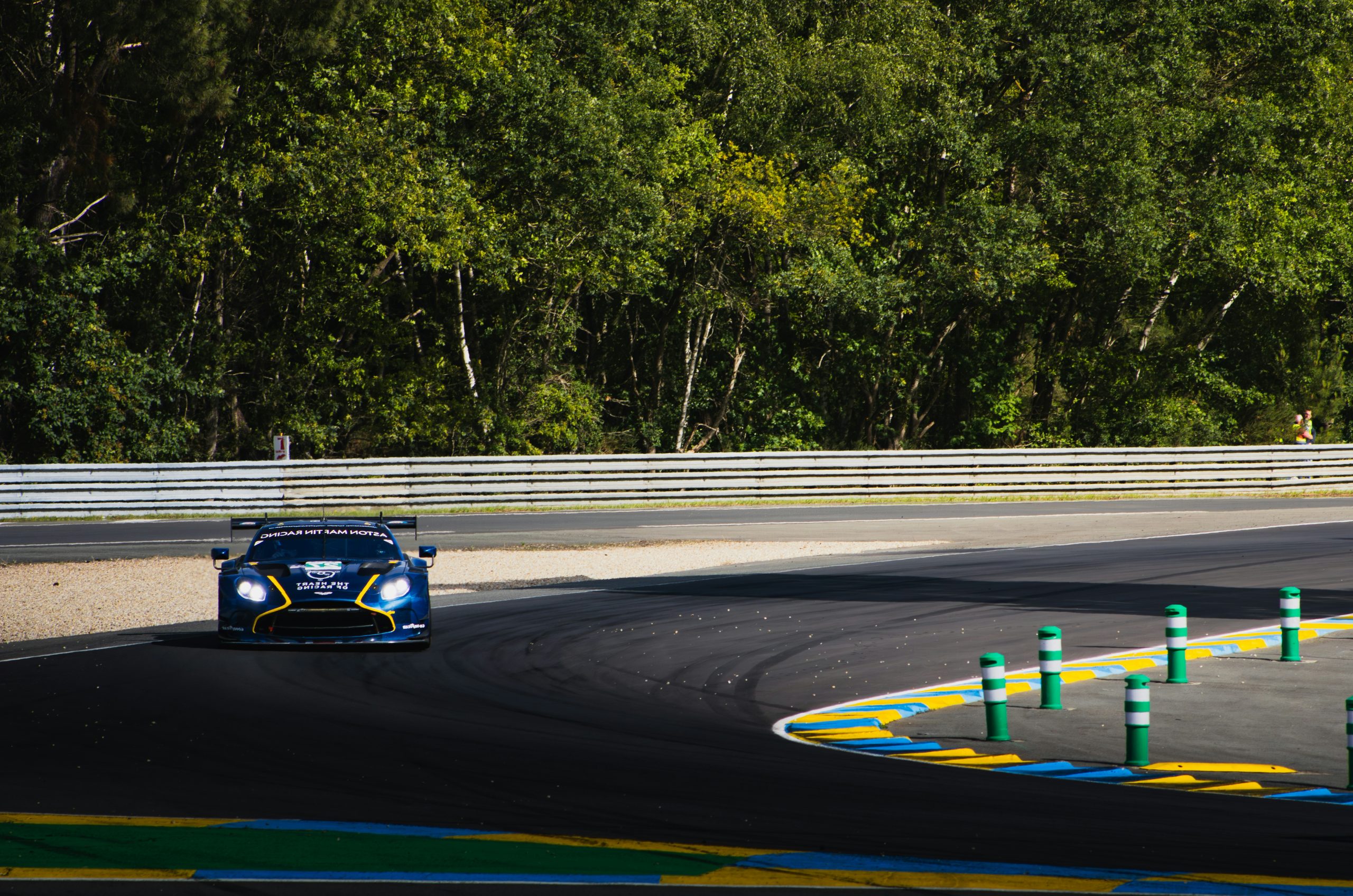 Untamed Blue Race Car Cornering
