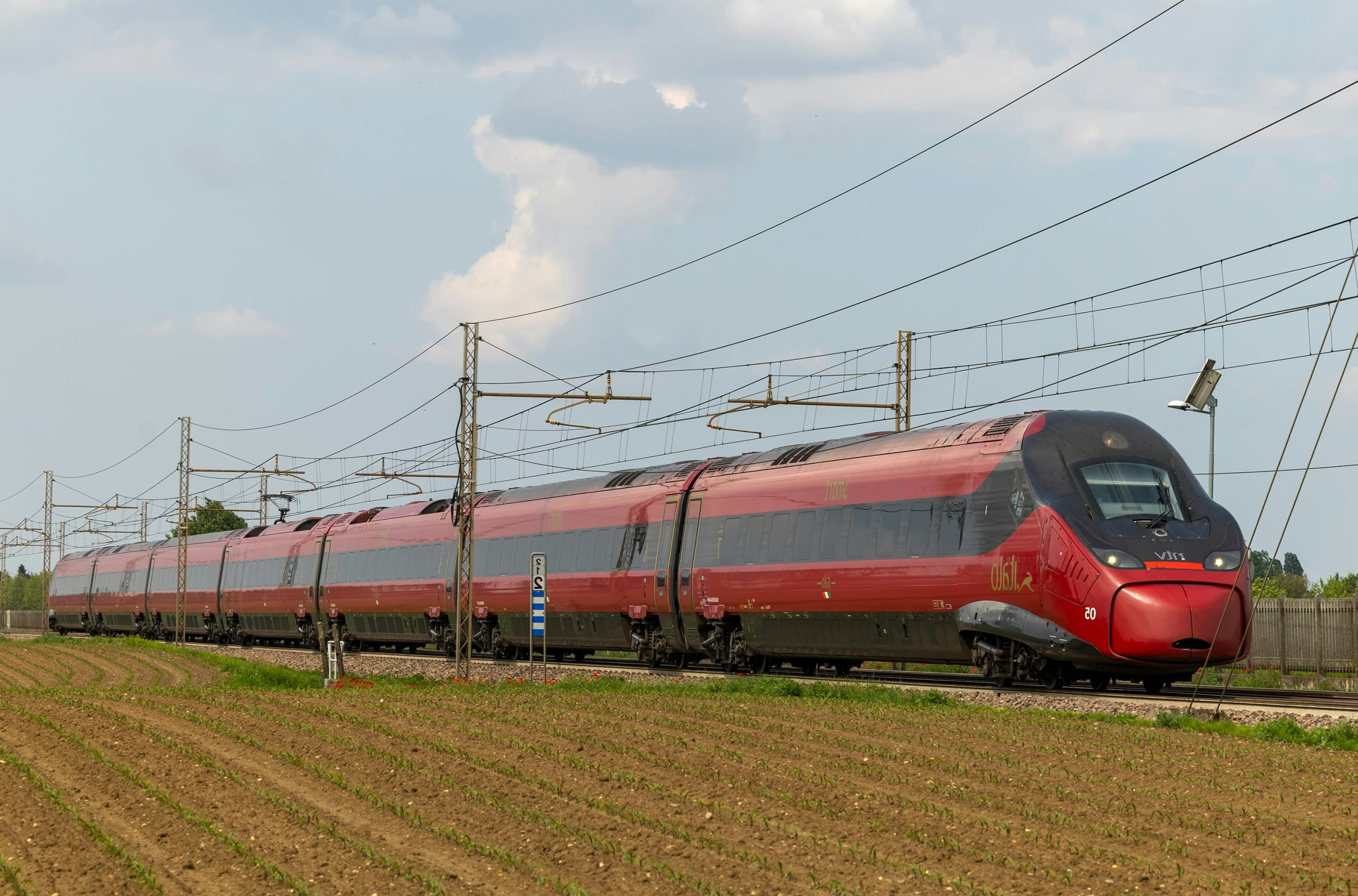 Untamed Red High-Speed Italo Train