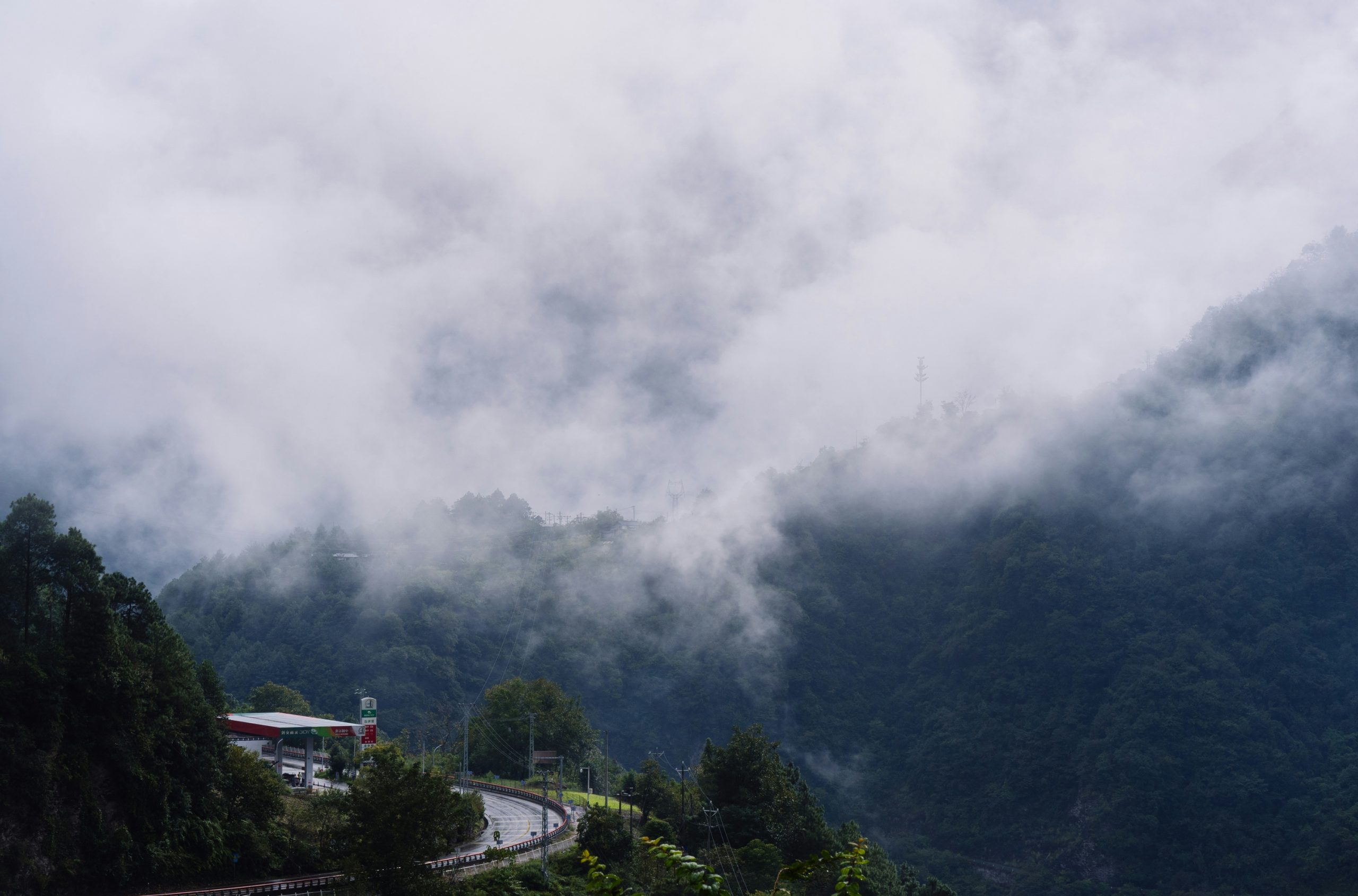 Vivid Winding Road Passing A