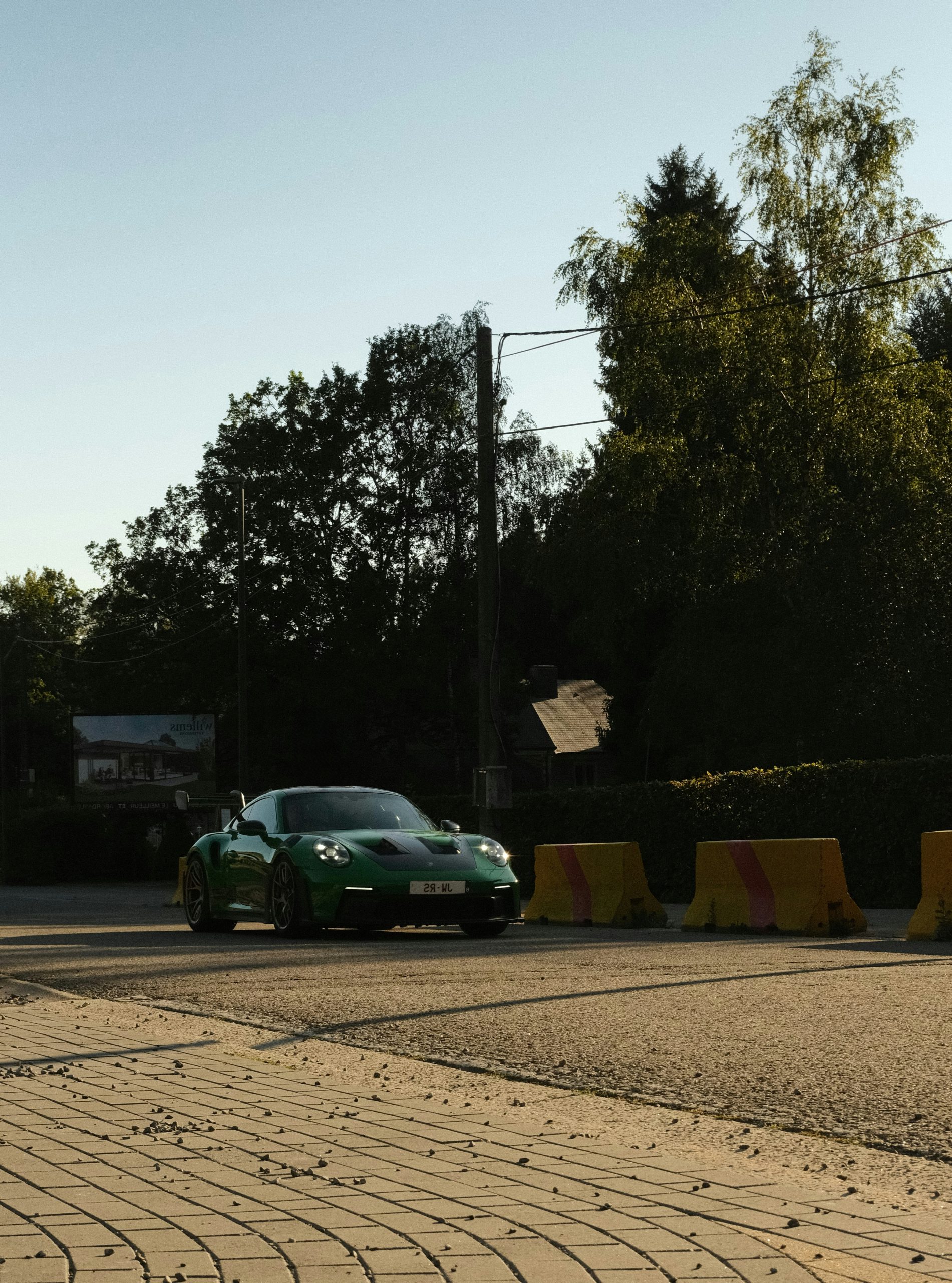 Whispered Green Sports Car Driving